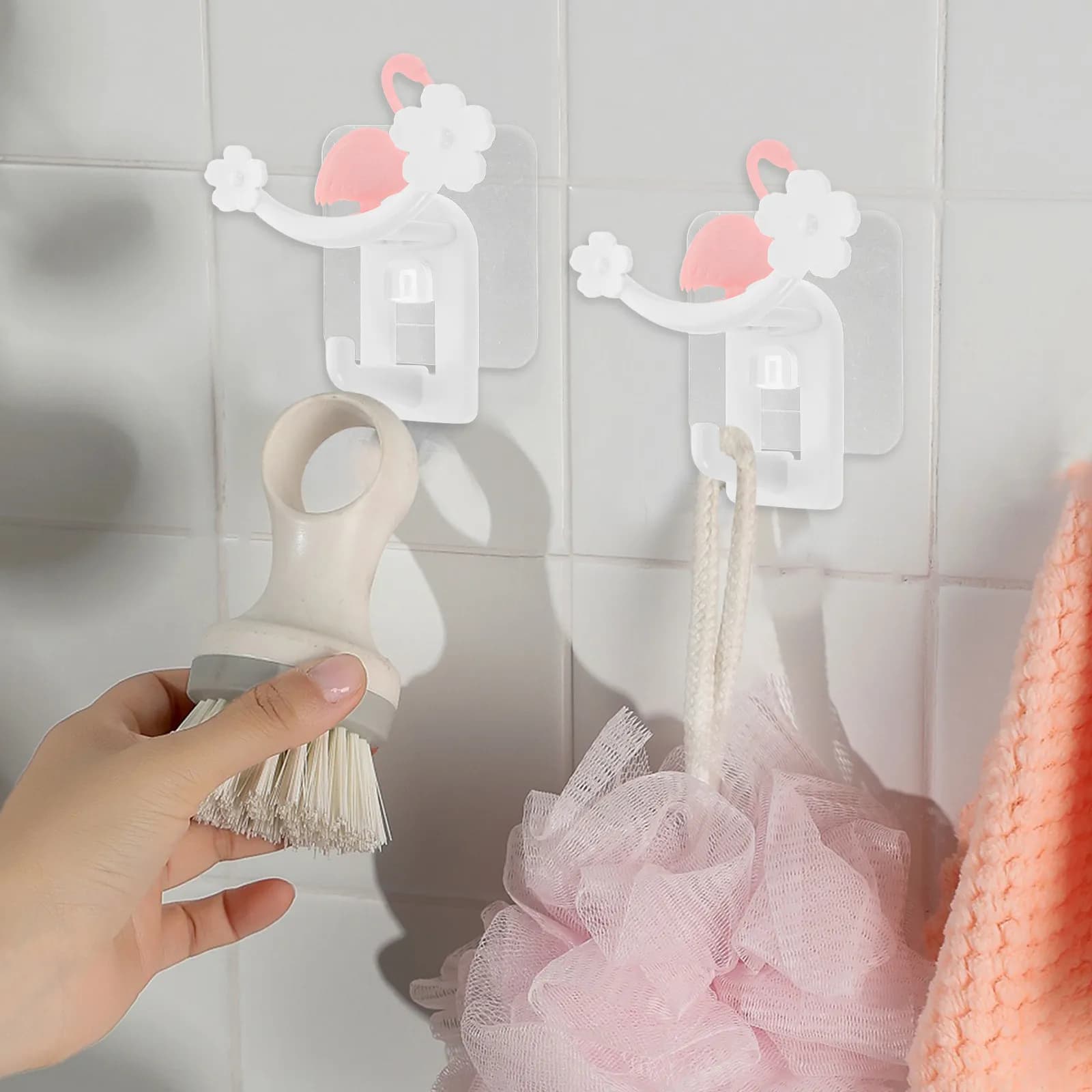 Flamingo Decorative Wall Hook Heavy Duty Self Adhesive for Bathroom Door Kitchen Towels Coats Keys No Drilling Required Cute