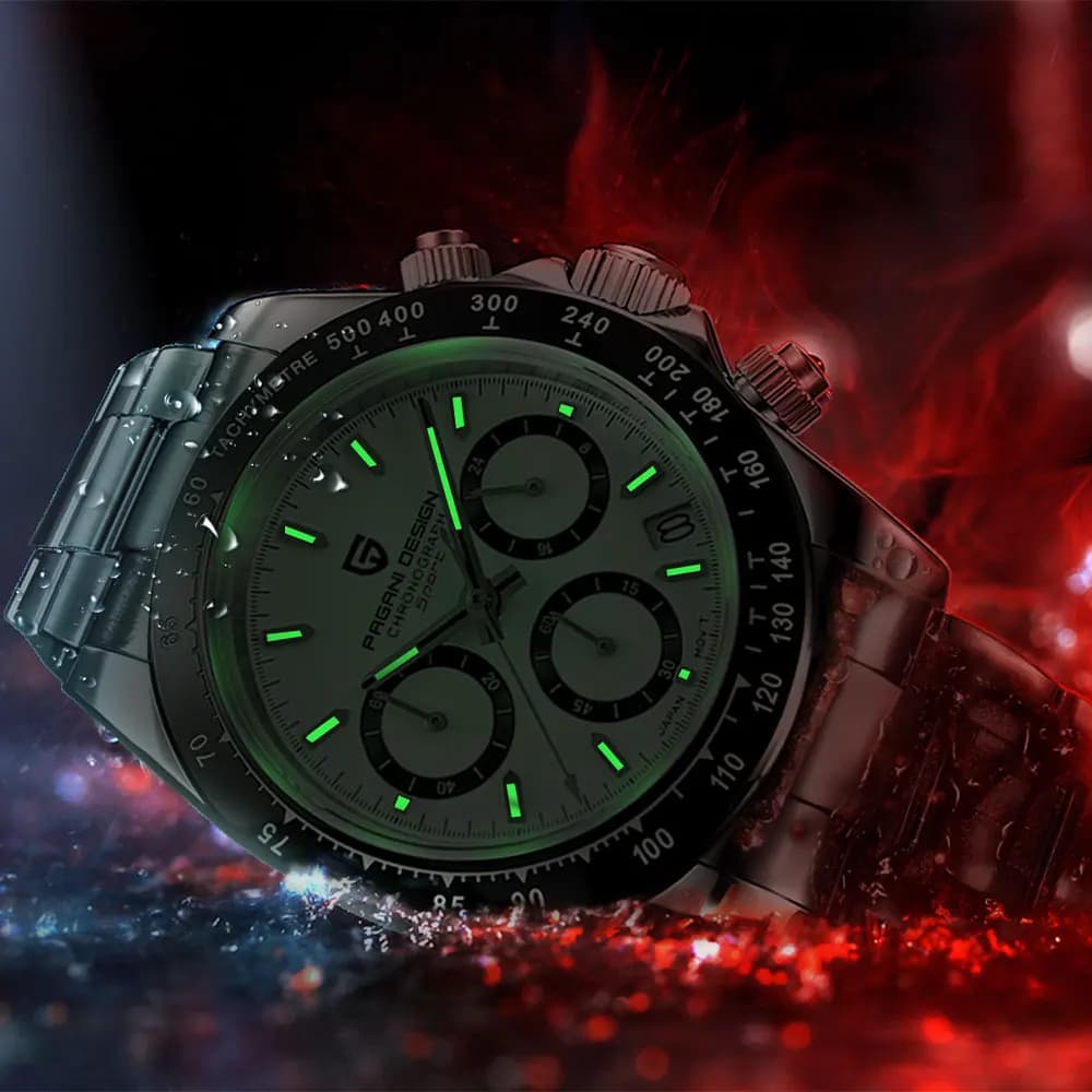 40mm Men Watch PAGANI DESIGN Quartz Wristwatch Ceramic Bezel Waterproof Watch Sapphire Glass Stainless Steel Watch for Men 1644