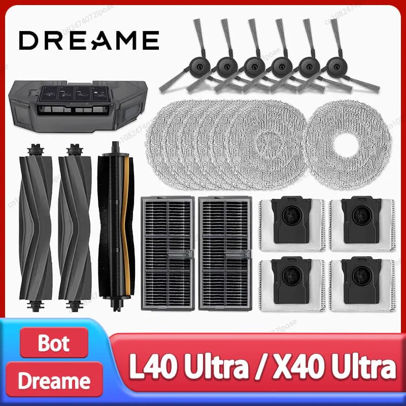 Dreame L40 Ultra / X40 Ultra Aspirapolvere Accessori di ricambio Spazzola laterale principale Filtro HEPA Panni per mocio Sacchetto per la polvere Pezzi di ricambio