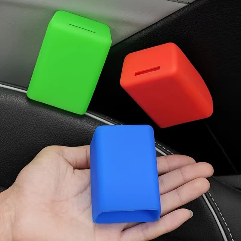 Universal Car Seat Belt Socket Cover 1PC Dustproof Decorative Silicone Protective Base for Vehicle Seats
