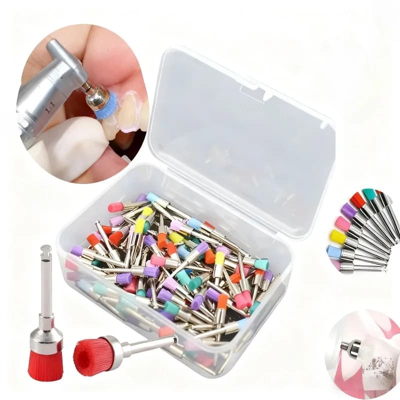400 Pezzi Spazzole Lucidanti Dentali con Setole in Nylon, Spazzole per Lucidatura e Sbiancamento Denti, Strumenti per Dentisti