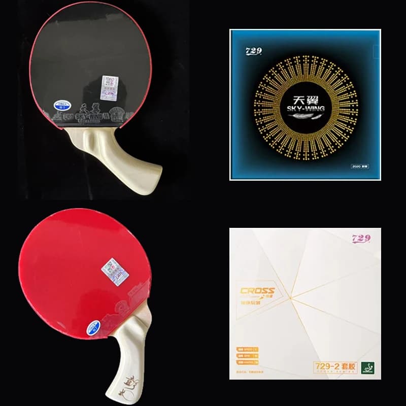 Ping Pong Rack Blade in Pure Wood with 5 Layers with Rubber 729, Professional Lower Plate Assembled Fai-da-Te for Ping Pong Peng Daoxiu