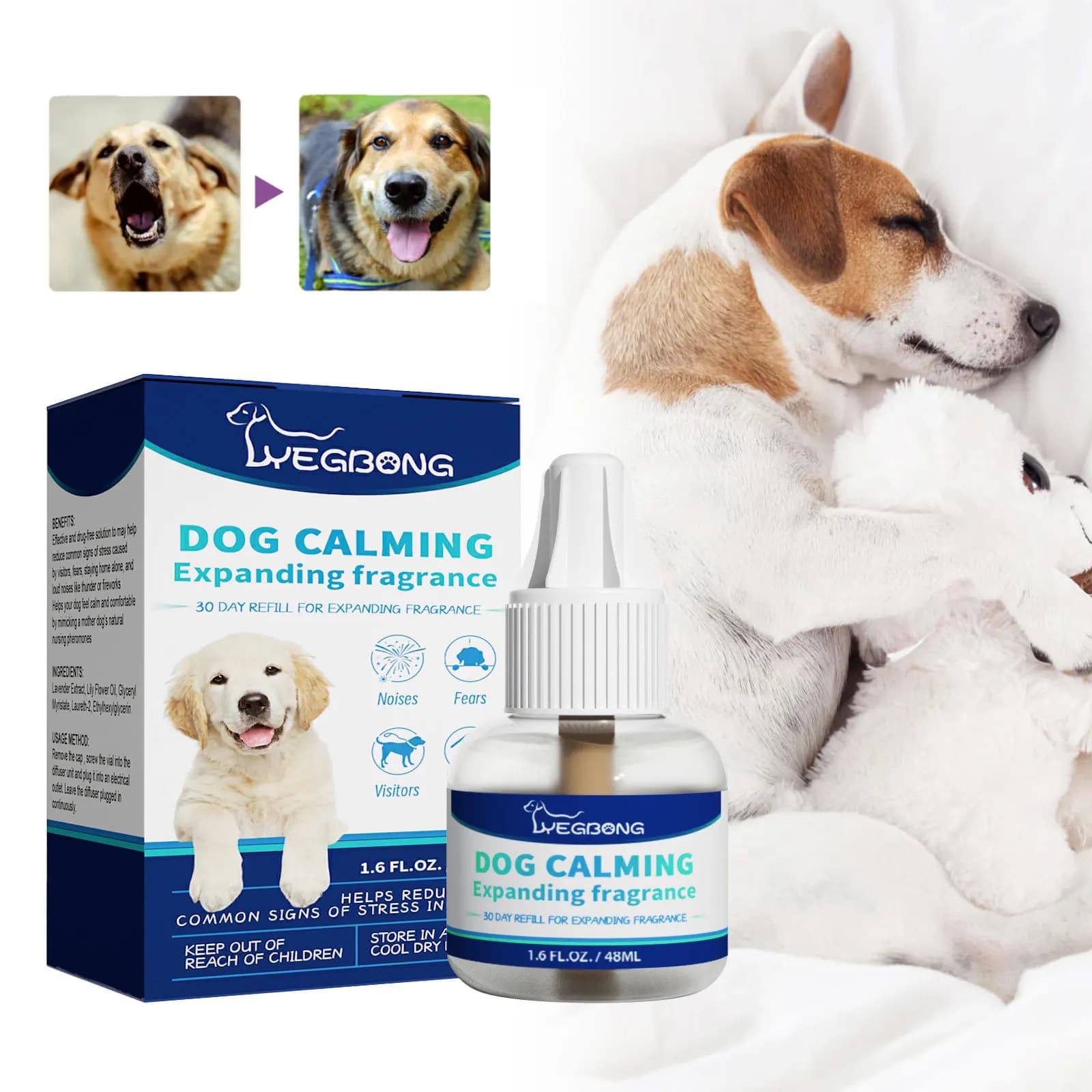 Cane Calmante Liquido Riduzione Del Rumore Anti Ansia Alleviare Le Emozioni Stress Prevenire L'Uullante Combattimento Lenitivo Gatto Calmante Diffusore