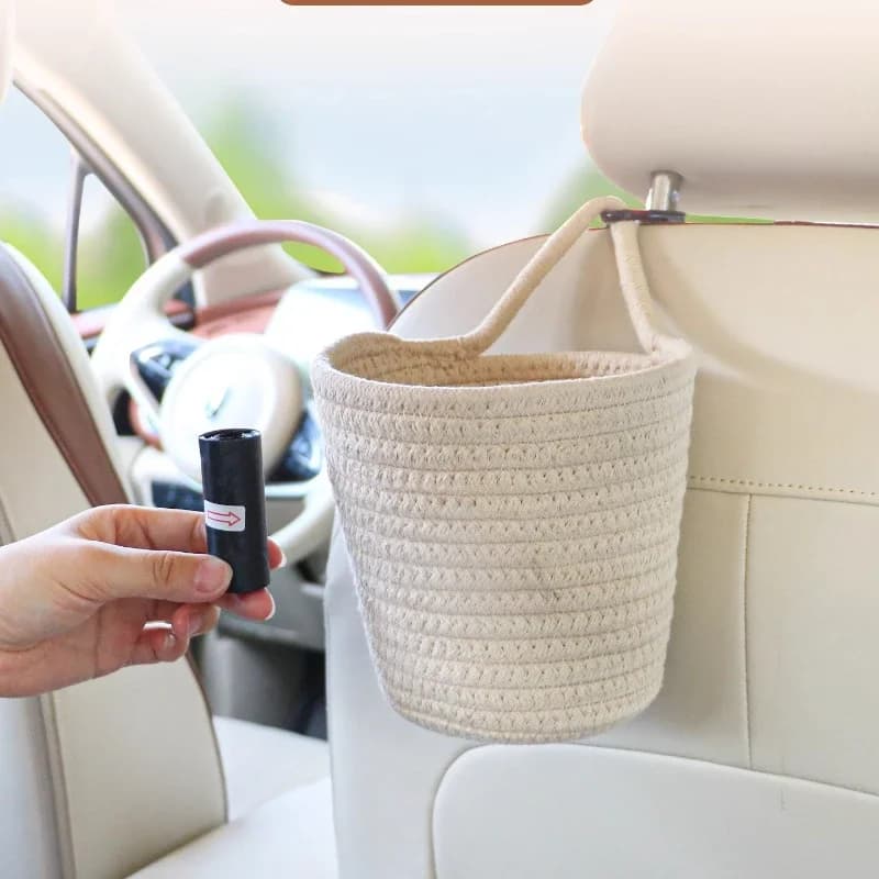 Cestino portaoggetti sospeso multifunzionale per schienale del sedile posteriore dell'auto: organizer per articoli vari alla moda e secchio portaoggetti per sedile posteriore