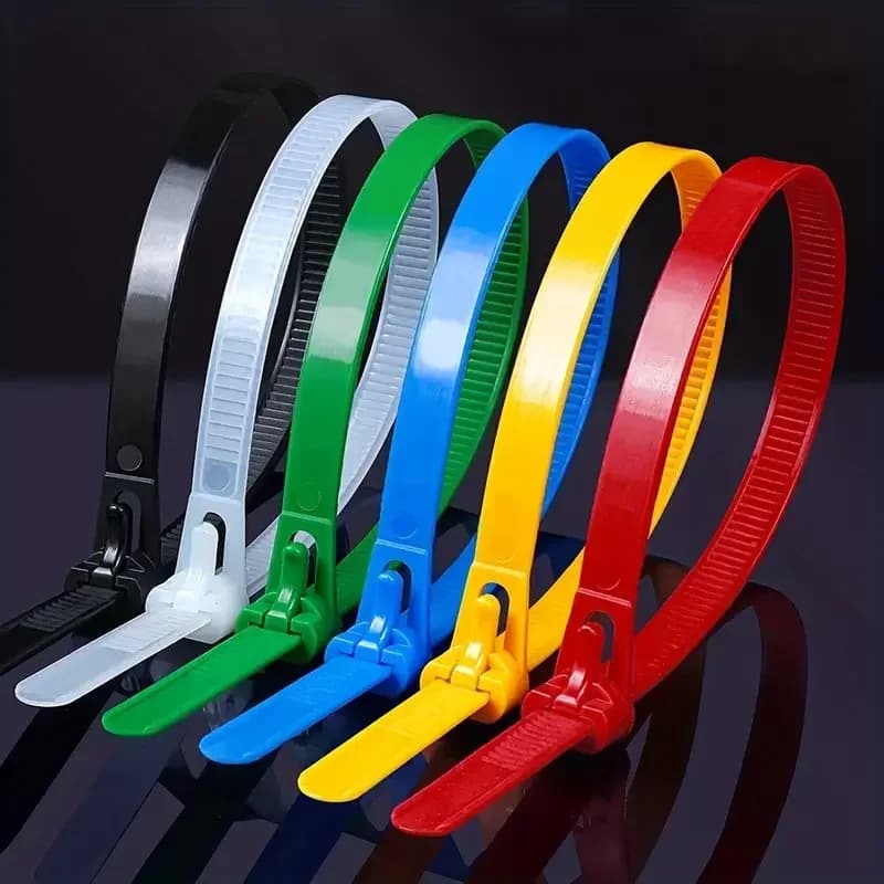 Fascette per cavi riutilizzabili da 100 pezzi in nylon rimovibili riciclabili colori misti nero bianco per organizzare cavi fili anello di bloccaggio cavo
