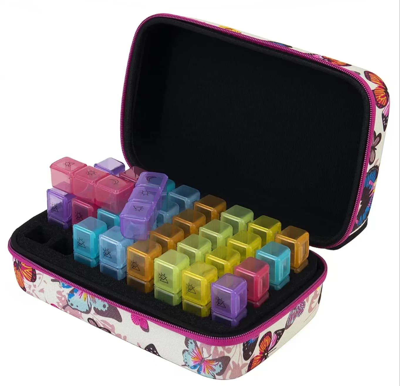 Weekly pills, 7-day daily pills, large travel pills with 32 compartments to contain medicines, vitamins and supplements