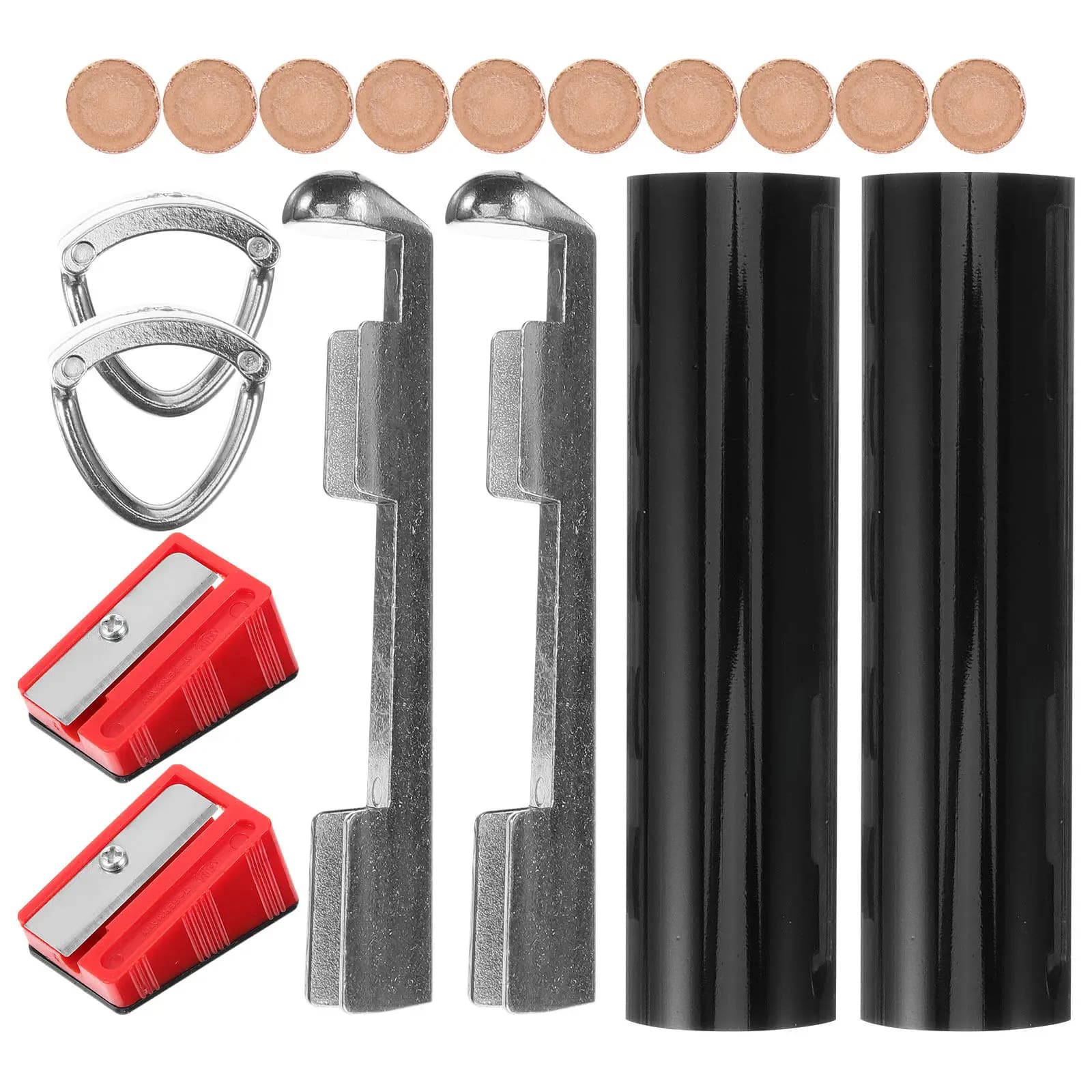 Kit Completo di Sostituzione Puntale Stecca da Biliardo - Set Riparazione Stecca con Materiali in Metallo, Pelle Bovina e Plastica per Migliorare le Prestazioni della Stecca