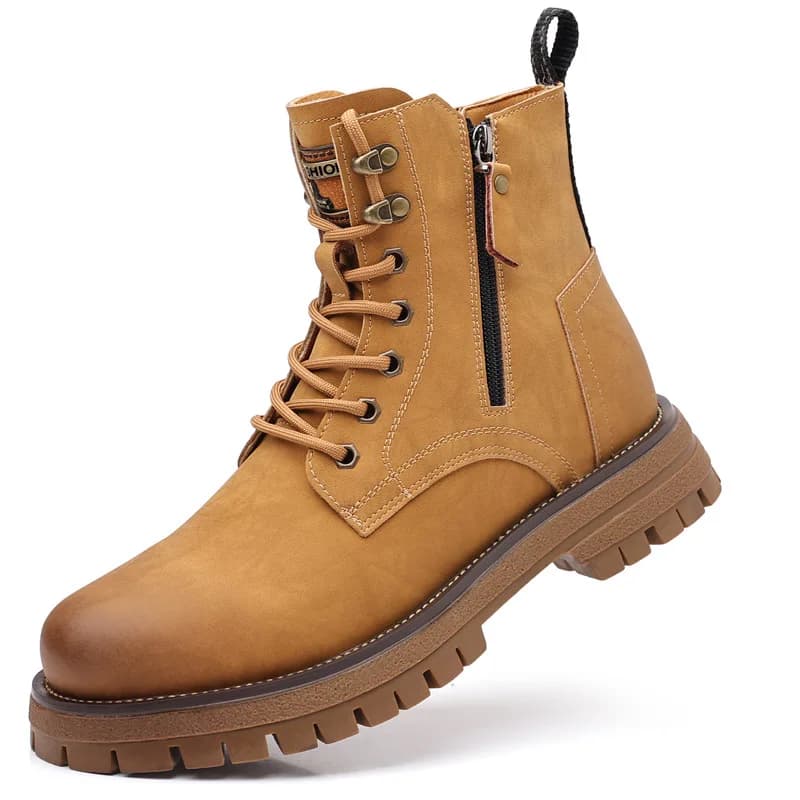 Stivali da Lavoro Alti da Uomo con Doppia Cerniera Laterale, Suola Robusta, Traspiranti, Leggeri, Moda Primaverile, Casual, Versatili, Stile Chelsea