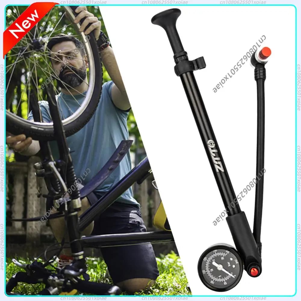 Ammortizzatore ad aria per bici da 300 PSI con manometro, pompa ad aria per pneumatici bici ad alta pressione, gonfiatore portatile per forcella e sospensione posteriore