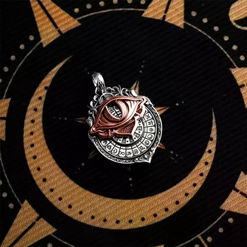 Tarocchi Vision Collana con ciondolo occhio che tutto vede - Simbolo della divinazione mistica Gioielli di guida spirituale Riferimento della carta dei tarocchi