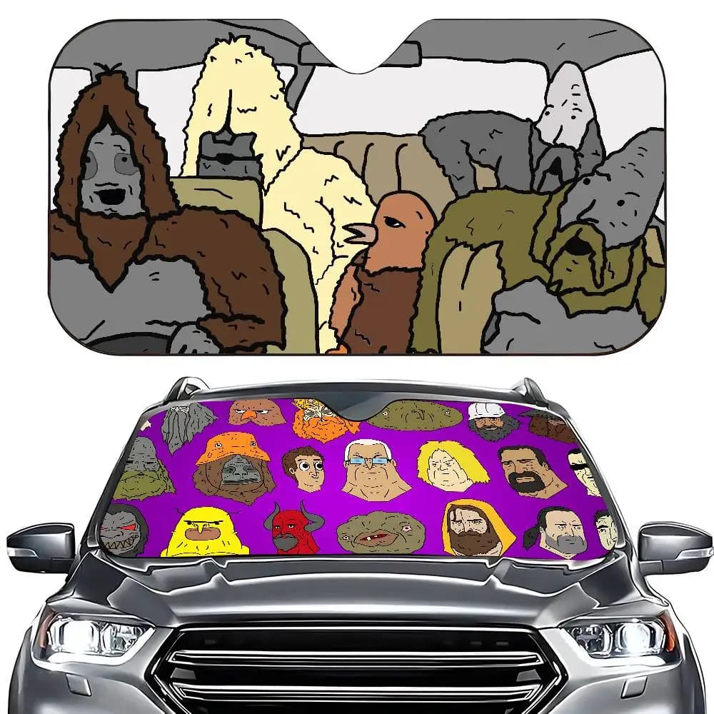 Parasole per Parabrezza Auto con Motivo Cartoon H-The Big Lez ShowS, Copertura per Finestrino, Protezione Solare per Auto