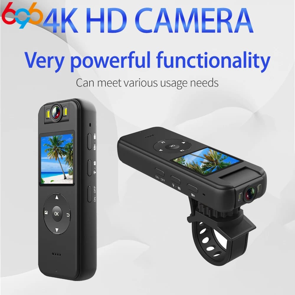 1400mAh One Click Recording And Taking Photos Camera WIFI Connection 4K HD Camera Back Clip Design LED Fill Light 180° Rotation
