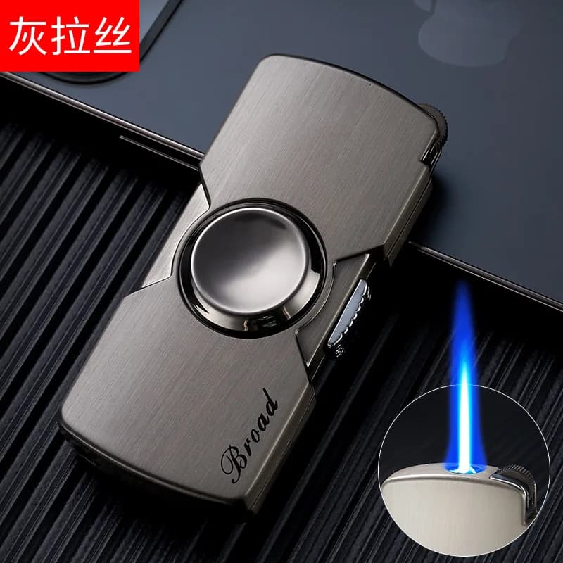 Accendini a gas butano in metallo Novel Fidget Spinner, antivento, strumenti per accendere il fuoco all'aperto, accessori per fumatori, regalo, accendino a fiamma jet.
