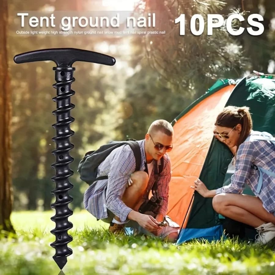 10 pieces screw anchoring spikes ground nail camping tent pads outdoor ground nails for hiking tents pins accessories for windproof curtains