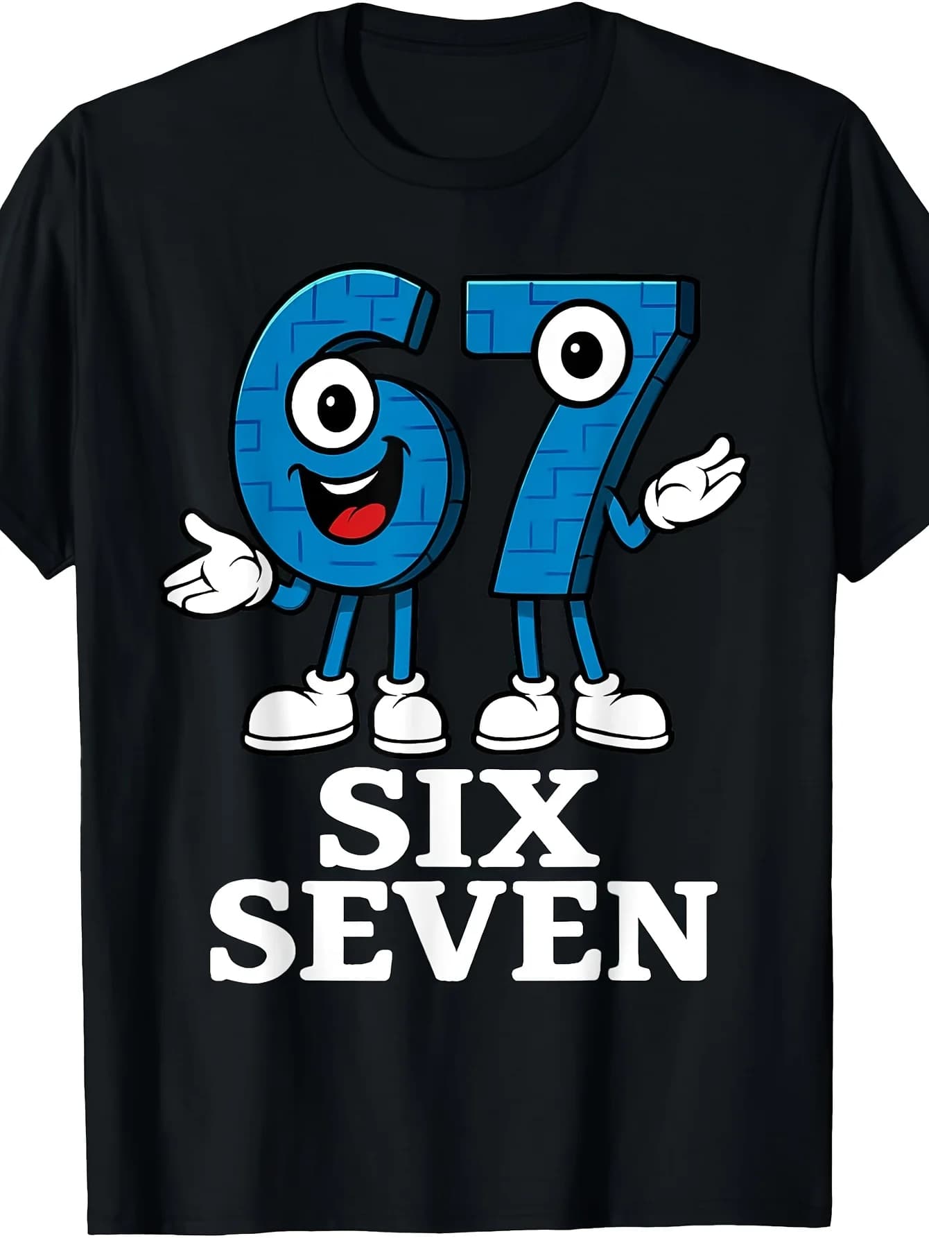 T-shirt divertente da donna con scherzo matematico italiano: stampa grafica con puzzle numerico, t-shirt girocollo casual a maniche corte, con design 67 e 7, adatta per gli appassionati di quaderni di matematica