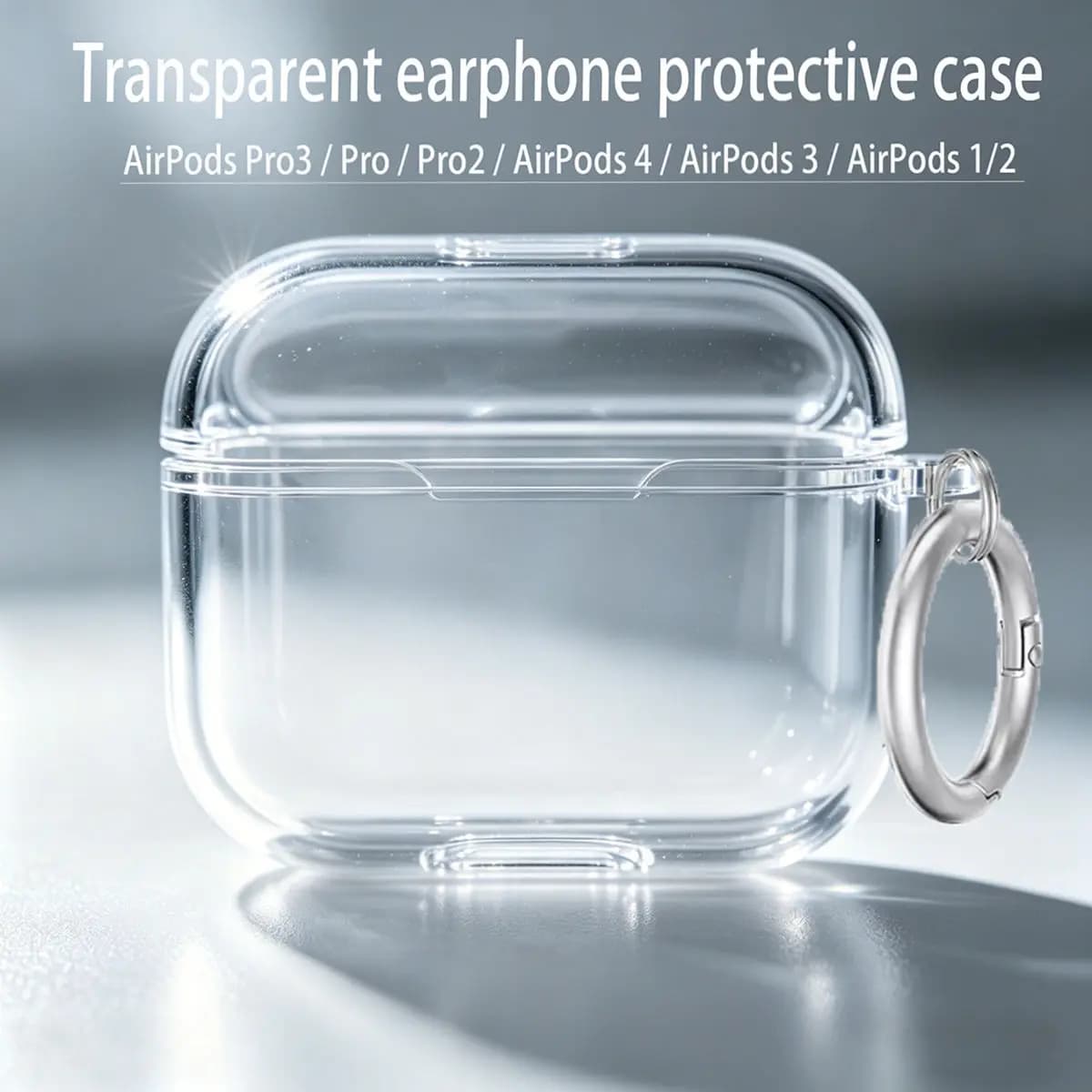Custodia Morbida Trasparente in TPU Antiurto per Auricolari AirPods Pro 3 2025, AirPods 4 2024 e AirPods Pro 2