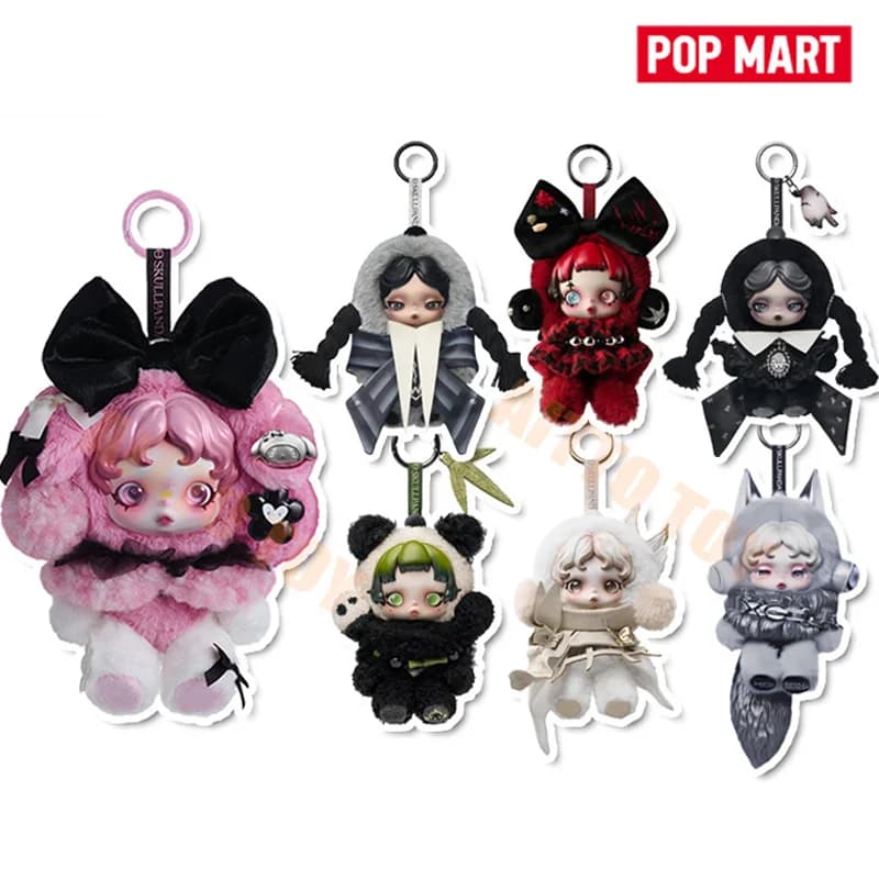 Pop Mart Anime Skullpanda × My Melody Kuromi 6khz Xg Wednesday Peluche Ciondolo Serie Blind Box Giocattolo Trendy Portachiavi Regalo per Borsa