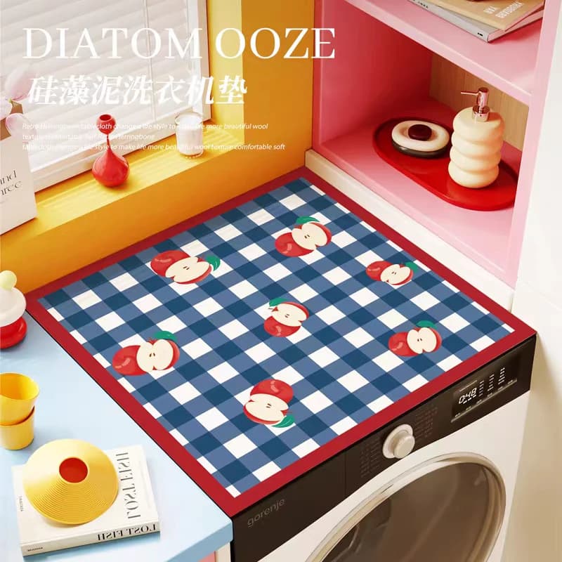 Ins Dopamine Decorative Drum Washing Machine Cover Pad, Dirt-Resistant, Wear-Resistant And Easy-To-Maintain Dust-Proof Pad