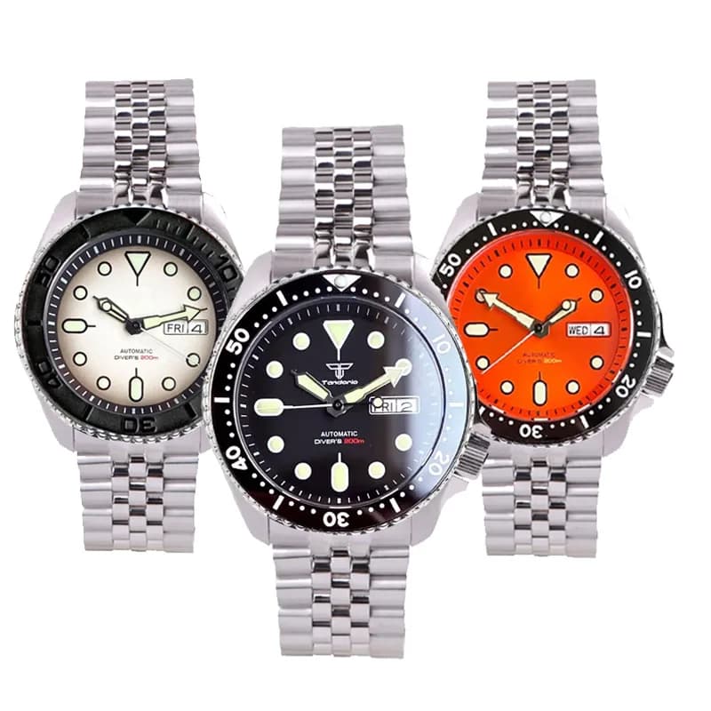 Diving Tandorio NH36 settimana data orologio meccanico in acciaio da uomo 120clic lunetta capitolo anello 3.8 corona 20ATM orologio impermeabile SKX Mod