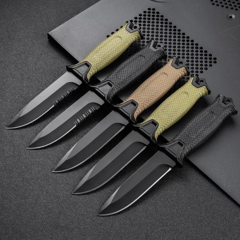 Coltello dritto per autodifesa da campeggio, coltello tattico affilato per sopravvivenza nella natura selvaggia, coltello da sopravvivenza portatile, coltello piccolo da esterno, Por