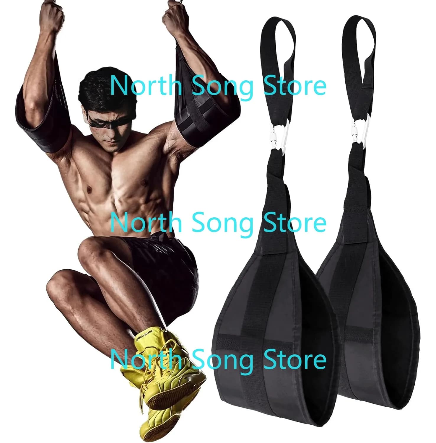 Suspended abdominal straps for traction bar, sling straps for gym abs for training support to lift knees and legs