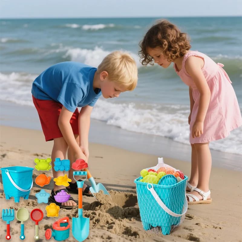 Set di giocattoli da spiaggia per bambini Baby che gioca in acqua e in spiaggia Grande pala da sabbia Secchio da spiaggia Strumento per scavare la sabbia Giocattoli da sabbia Colore casuale
