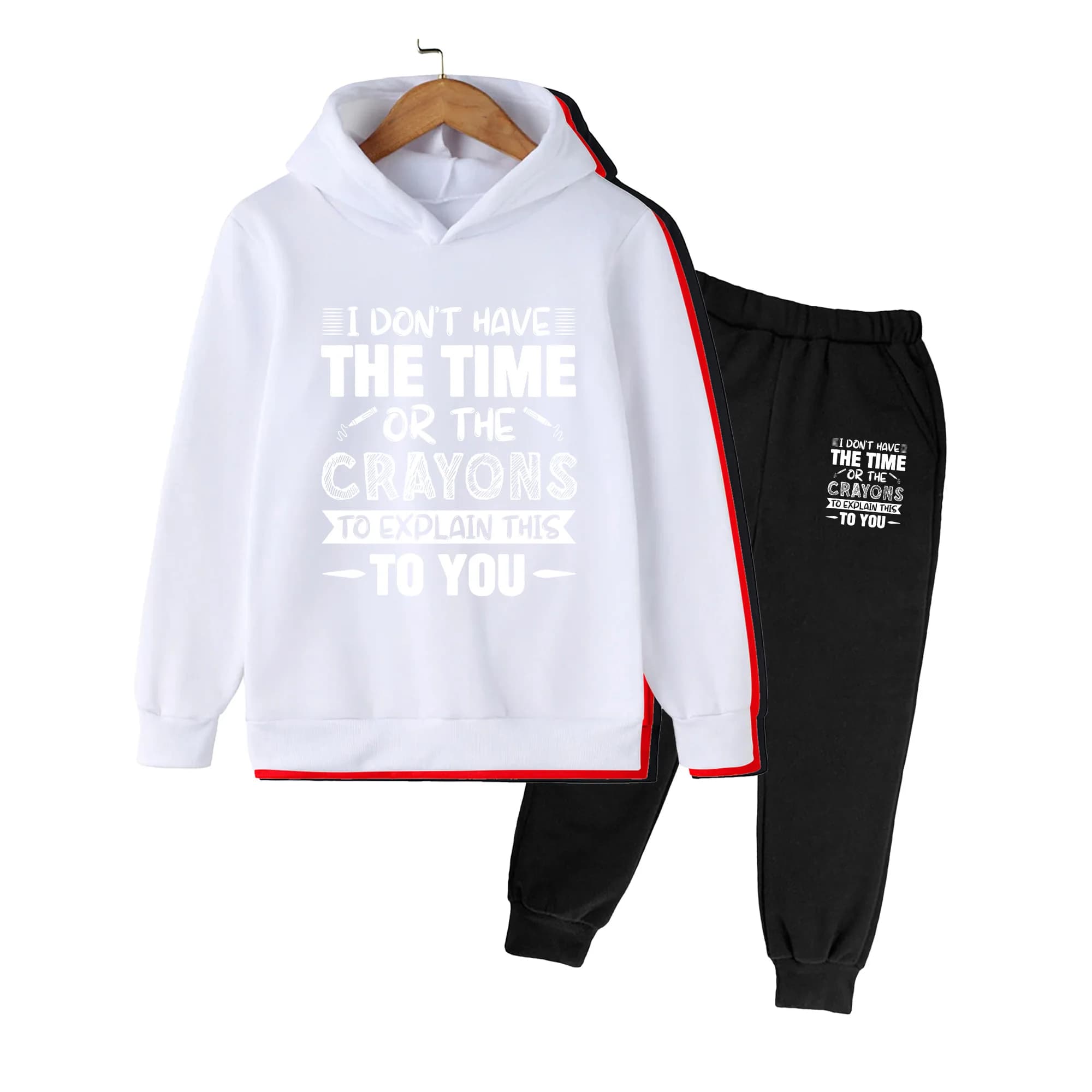 Kids Hoodie and Sweatpants Set, Cartoon Print Long Sleeve Tracksuit for Boys Girls, Casual Daily Wear
