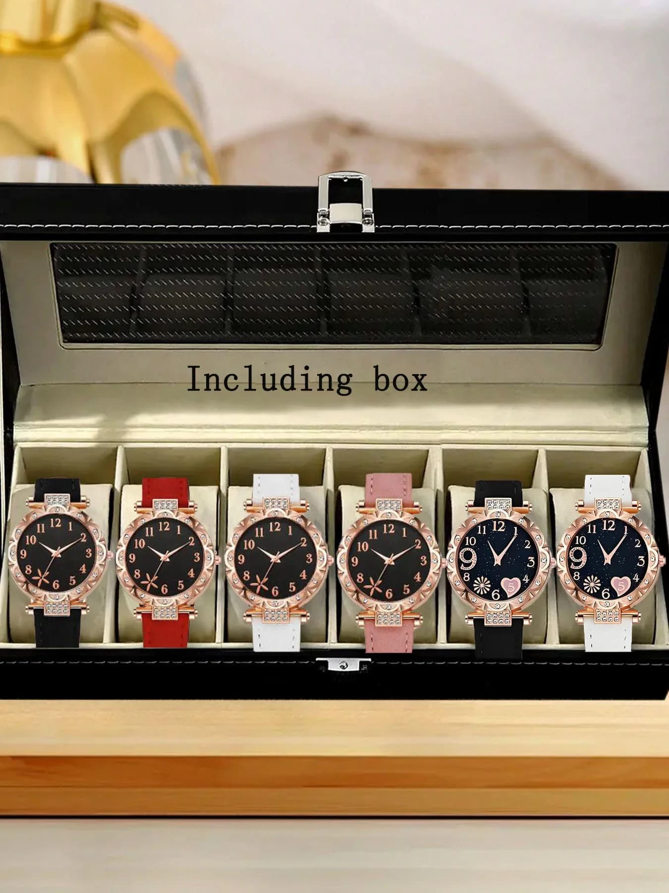 Orologio da Donna Nuovo Orologio Casual da Donna di Lusso Leggero con Diamanti e Quadrante a Motivo Stella Marina, Orologio al Quarzo con Cinturino 6pz/1pz