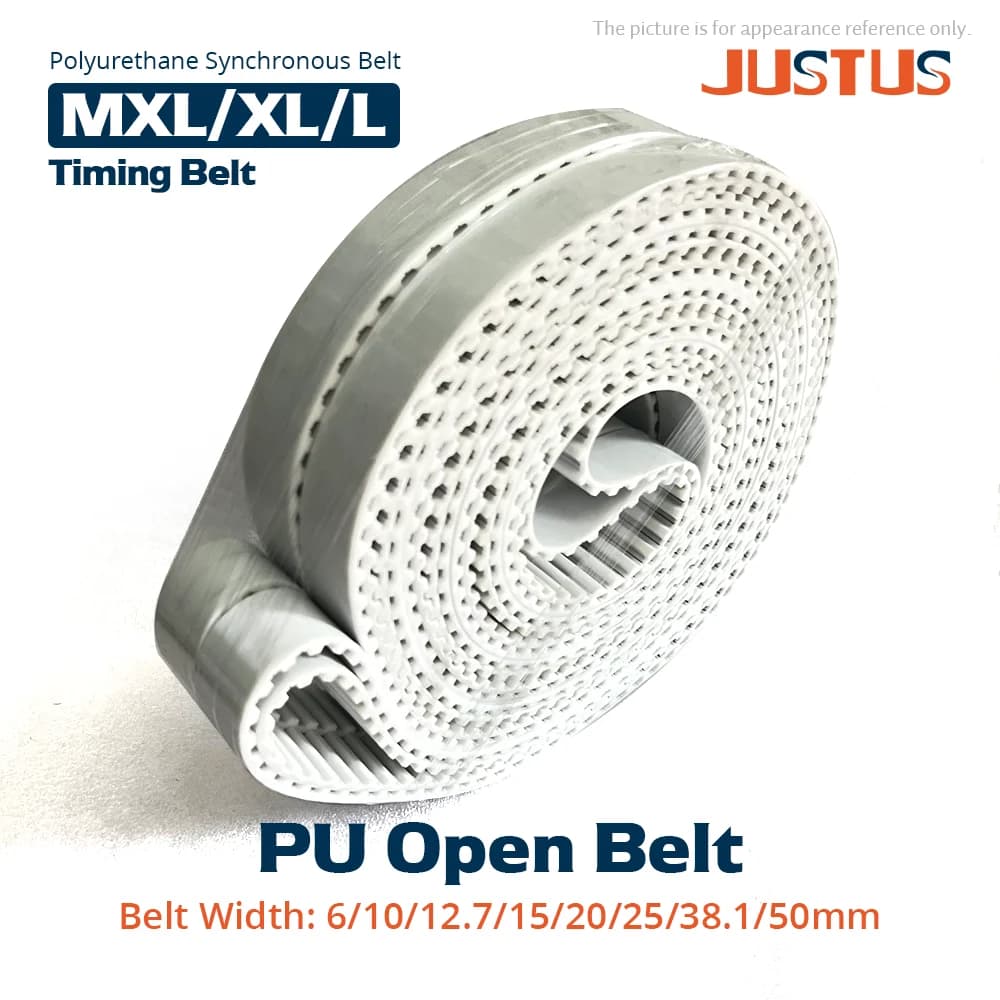 Cinghia aperta tipo MXL/XL/L Larghezza 6/10/13/15/20/25/38,1/50mm Cinghia di trasmissione in poliuretano temporizzato per quaderni 3DP, ecc.