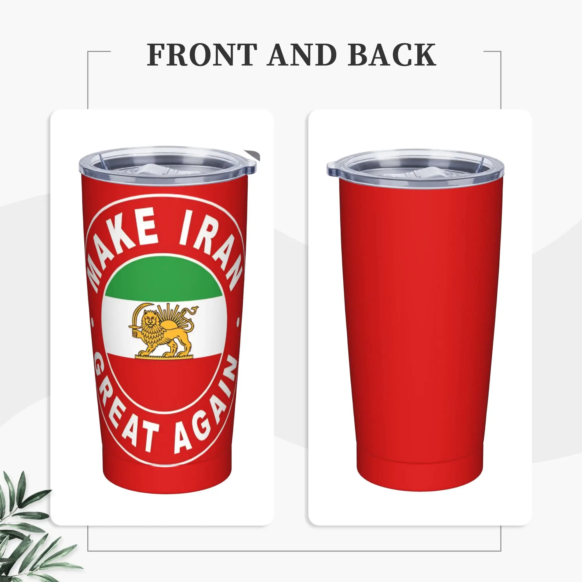 Bicchiere Termico in Acciaio Inossidabile MIGA Make Iran Great Again, Tazze Termiche Portatili per Bevande Calde, Tazze da Auto, Bottiglia d'Acqua con Grafica per Campeggio