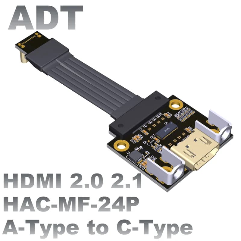 HDMI to Mini HDMI extension adapter standard ADT (type A to type C) The built-in video extension cable supports 4K/144