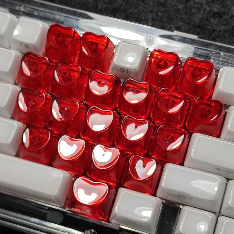 21Keys Mechanical Keyboard Keycaps Love keycap for 60/61/68/104 Side Engraved Translucent Customized Gaming Keyboard Accessories mouse pad animal crossing evangelion keycaps