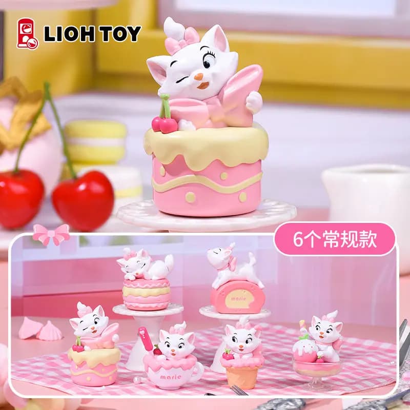 Cartoon Disney Marie Dessert Time Series Decoration Blind Box Cute Marie Mini Figure Doll Desktop Decoration Toy Birthday Gifts