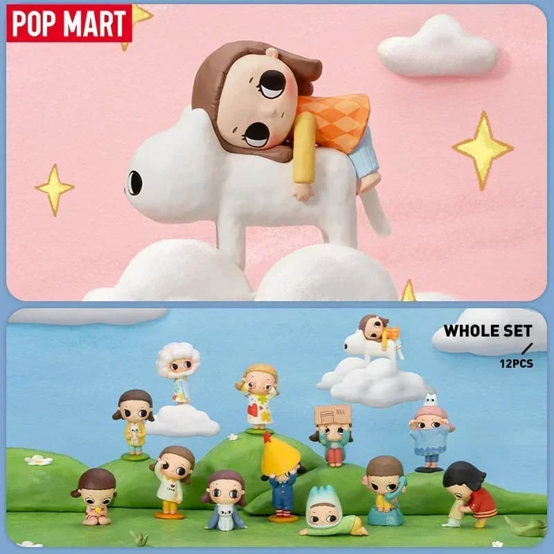 POP MART Nyotas Flauschige Anime Action Figure Life Series Ornaments Figurines Home Decor Desktop Model Dolls Gilrs Gift