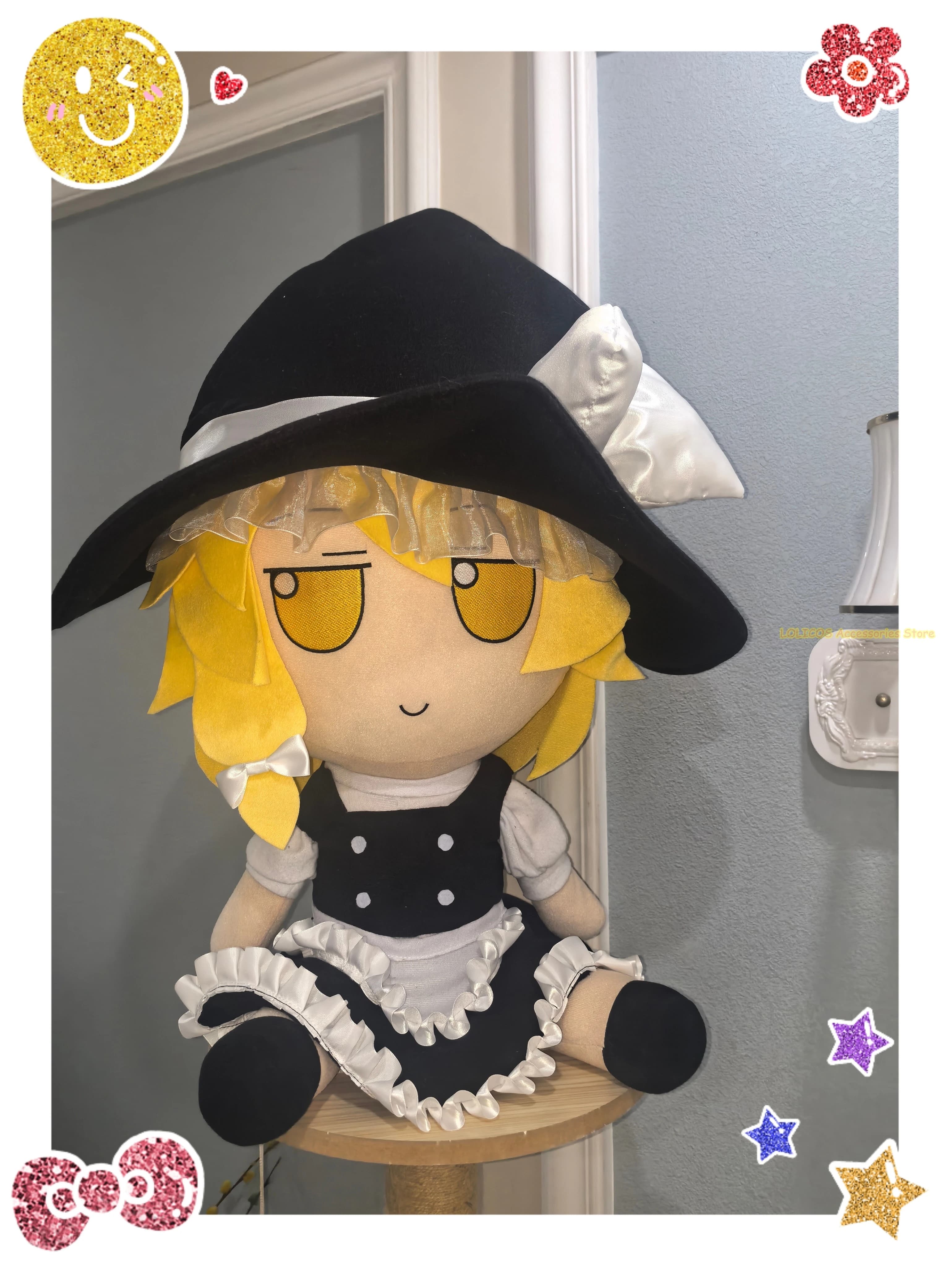 Carino Kirisame Marisa Fumo Girl Touhou Progetto 55 cm Seduto Modello Cuscino Anime Cosplay Cartoon Mascotte Regali di Natale