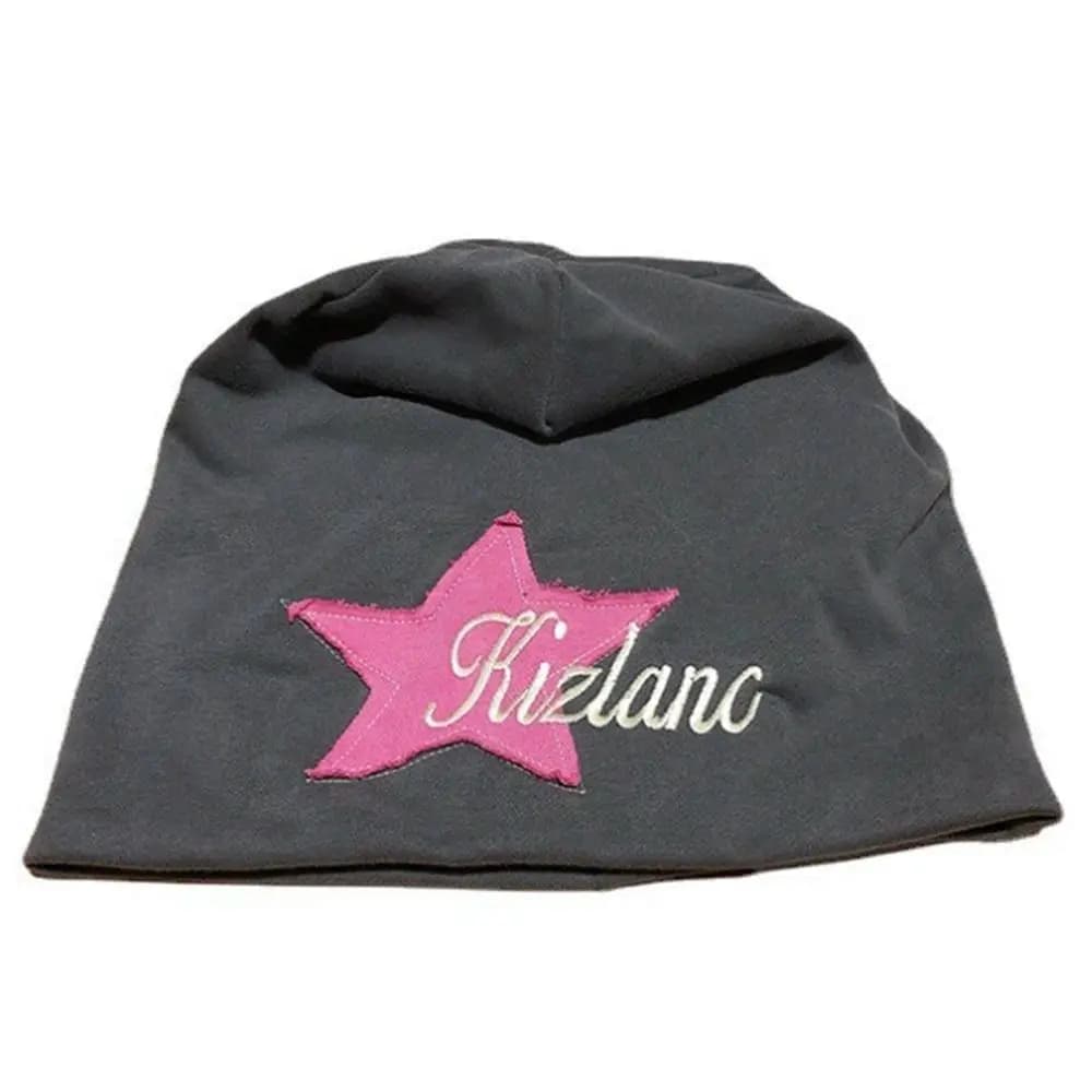 Berretto Invernale Y2K con Ricamo a Stella, Stile College, Protezione per le Orecchie, Cappello Coreano con Lettere, Caldo Berretto da Donna