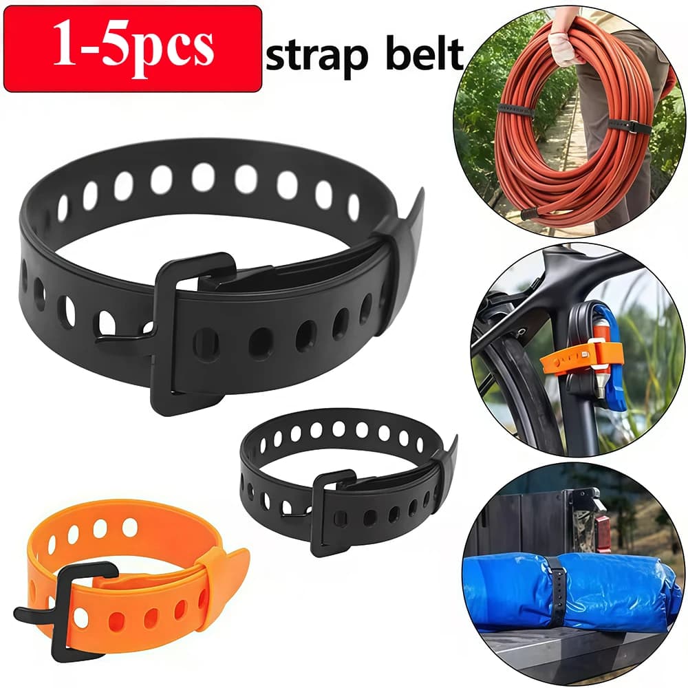 1-5Pcs Rubber Tension Strap Multifunctional Packing Belt Luggage Cargo Fastener, Lashing Rope Buckle, Camping Yoga Mats Cords