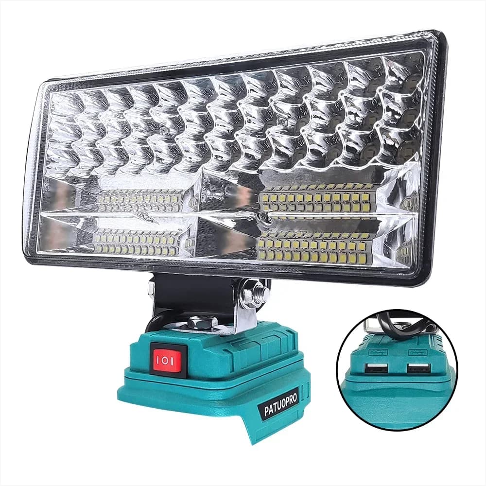 84 LED Cordless Work Light 8 Inch Jobsite Spotlight Rechargeable Home Portable Flashlight For Makita 18V Battery (No Battery)