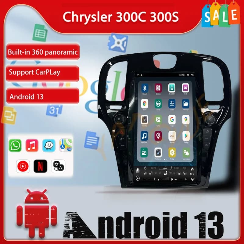 13.6" unit For Chrysler 300C,Lancia Thema 2012 - 2019 Car Radio Multimedia Play Video Android 13 GPS CarPlay