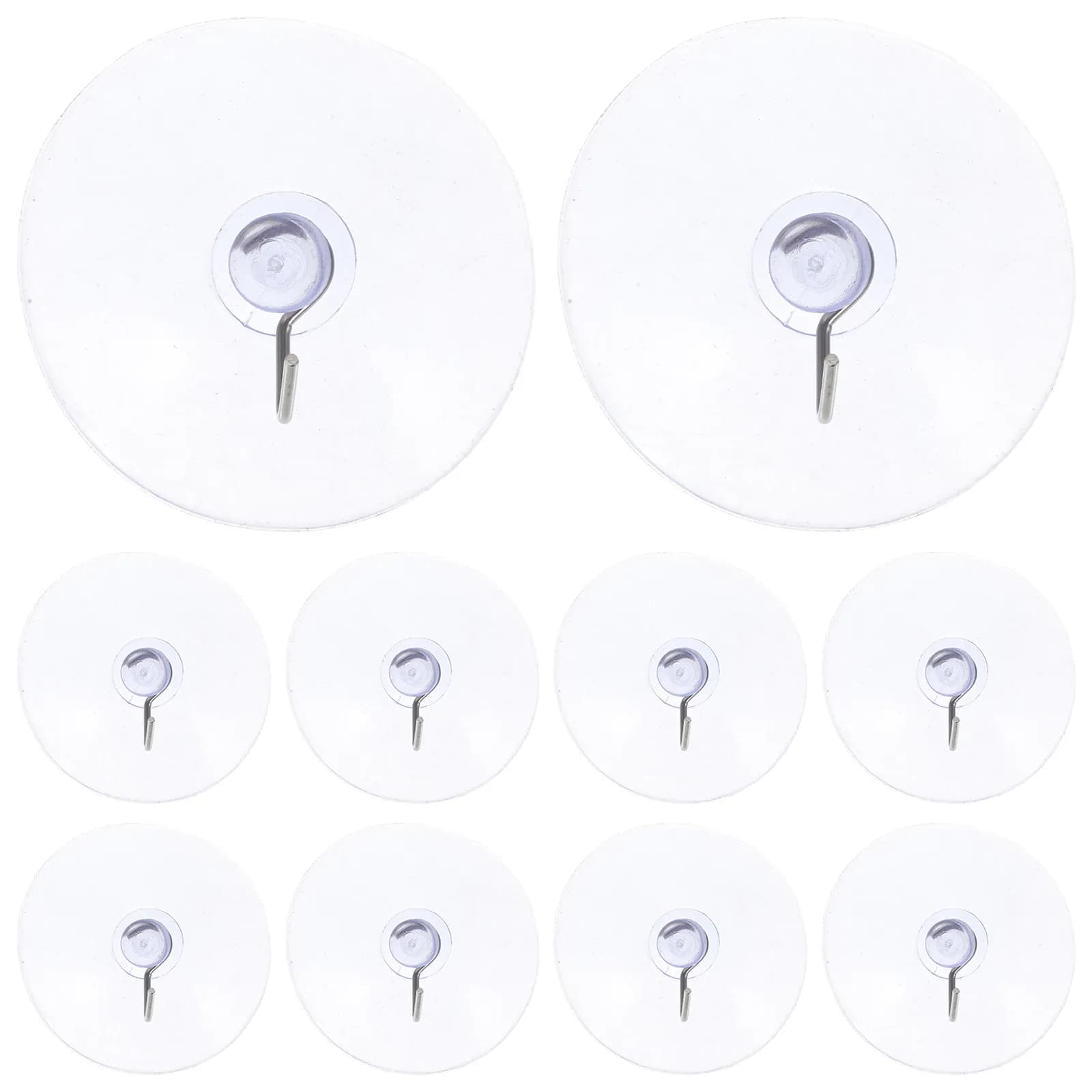 10Pcs Suction Cup Hooks Multi-Purpose Strong Reusable Wall Hooks for Bathroom Kitchen Towel Coat Hat Hanging Storage