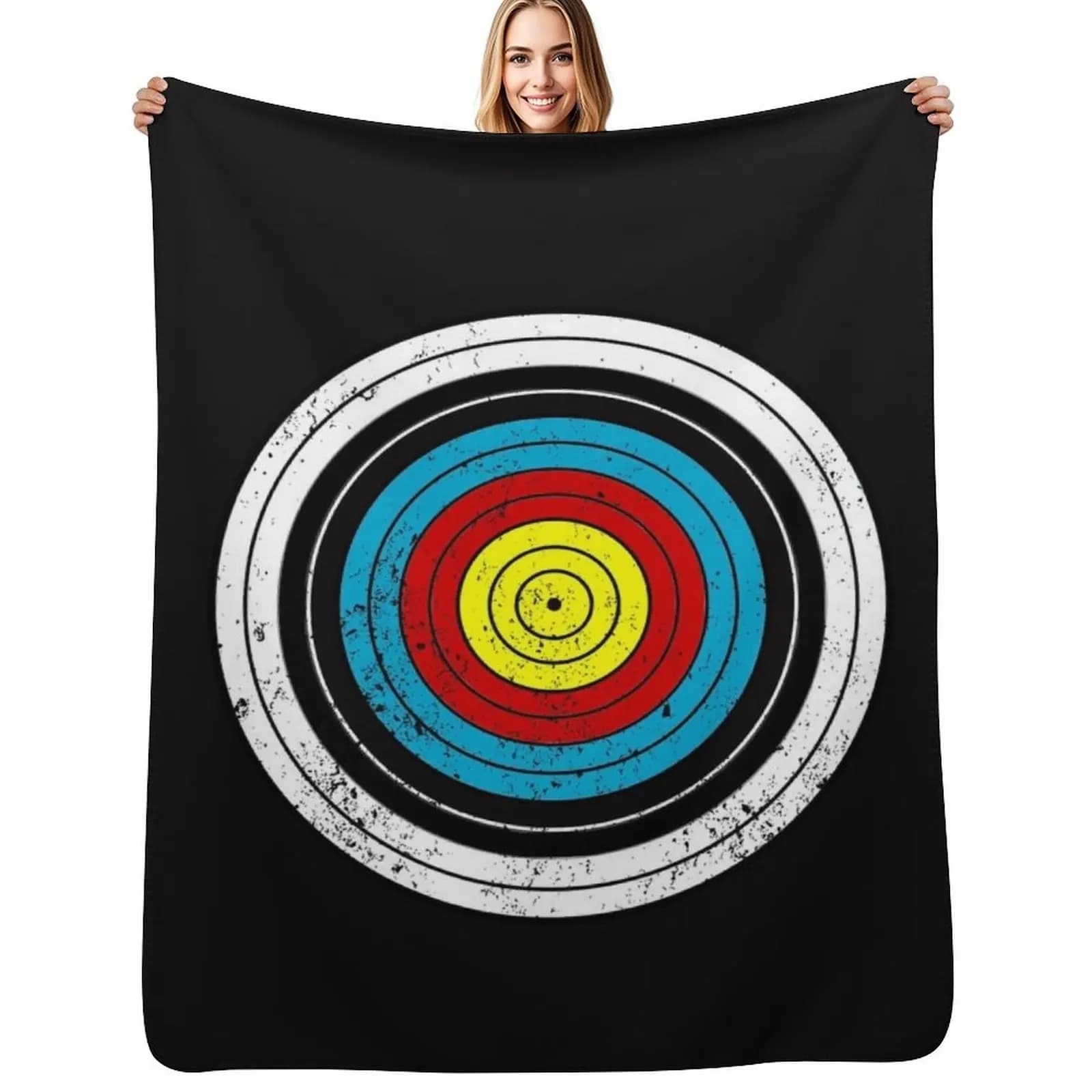 Coperta con motivo Bullseye per tiro con l'arco, coperta calda, regalo per anniversario