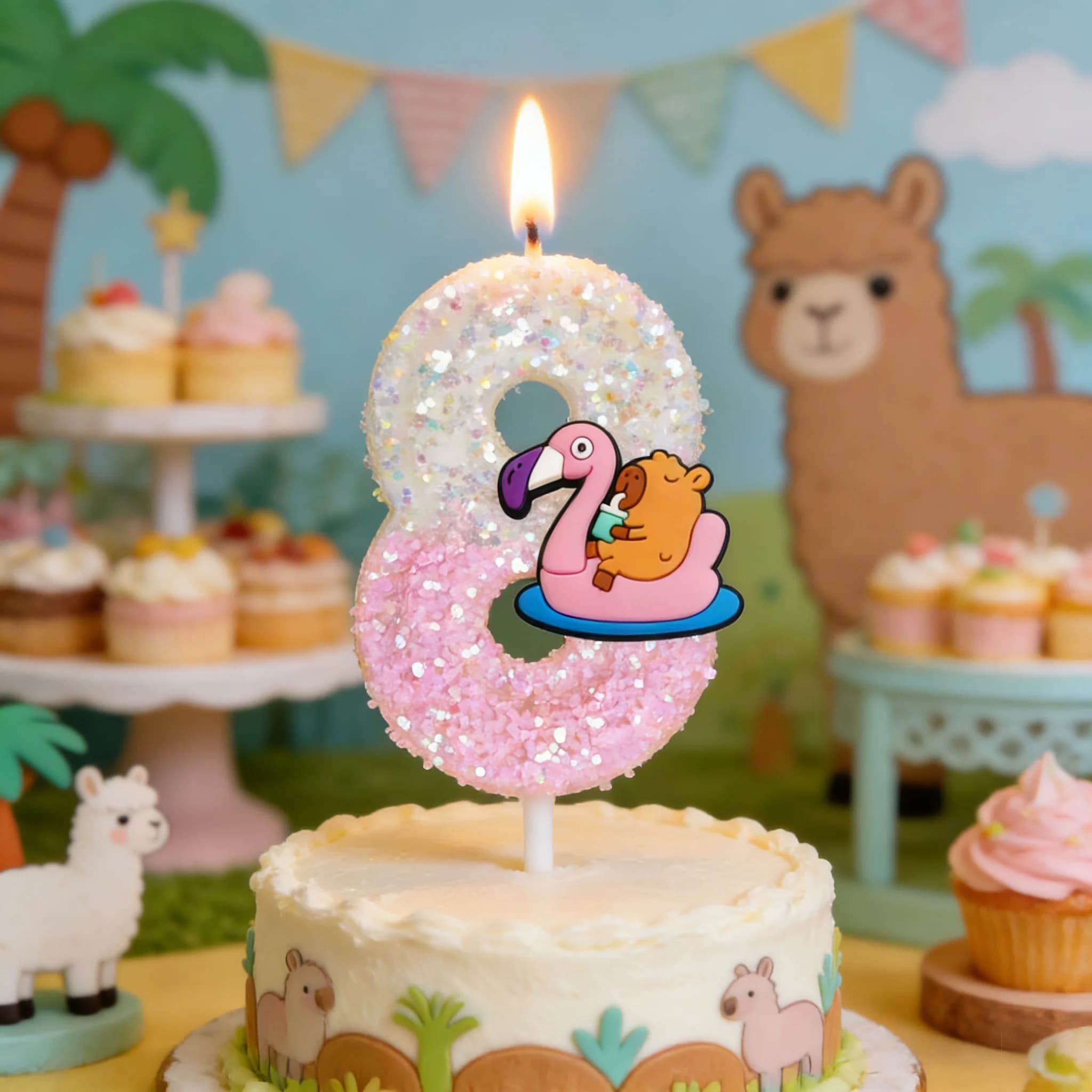 Capibara Theme Candles for Birthday, Numbers from 0 to 9, for Children's Theme Party, Anniversary, Baby Shower, Children's Party Gifts