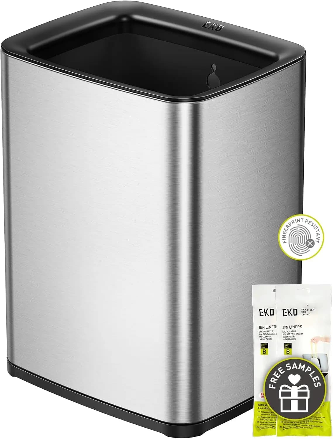 Cestino Moderno in Acciaio Inossidabile Opaco con Cesto Rimovibile per Bagno, Camera da Letto, Ufficio - 10L (2.6 Galloni)