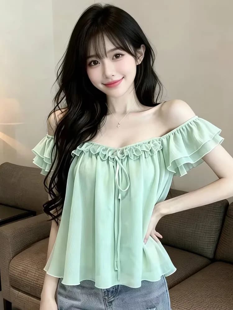 Sweet Floral 3D Print Loose Women's Shirt Summer New Style Slimming Fly Sleeve Blouse City Walk Casual Fashion plus Size