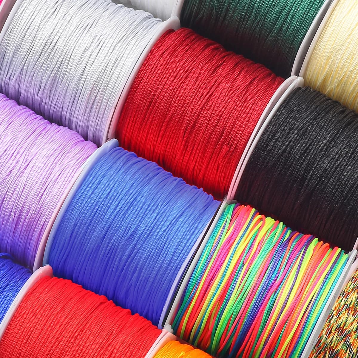 50 M/rotolo 0.8mm Filo di Nylon Cavo Nodo Cinese Braccialetto di Cavo Intrecciato Stringa Per Nappe FAI DA TE Che Borda Stringa creazione di gioielli