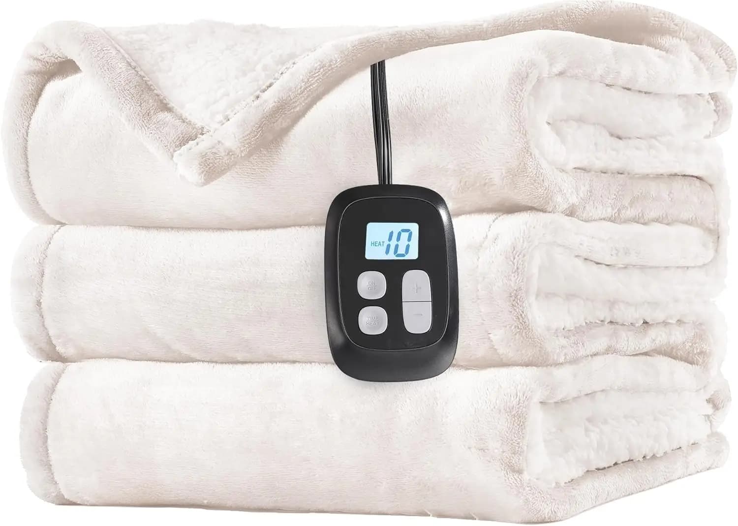Coperta Elettrica Riscaldata Misura Grande 72x84, Riscaldamento Rapido, Doppio Lato in Flanella e Sherpa, 10 Impostazioni, Spegnimento Automatico, Lavabile in Lavatrice