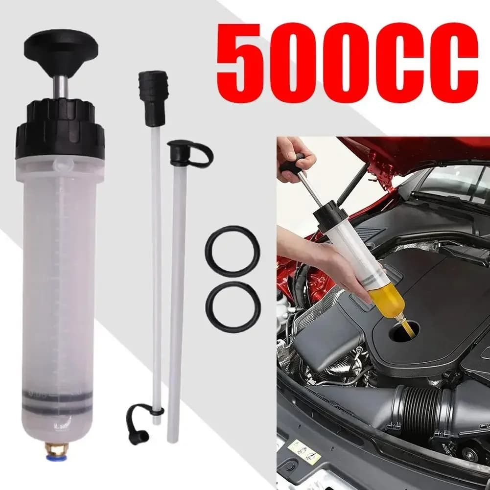 Pompa a siringa per auto, estrattore di olio, pompa per fluidi, evacuatore per applicazioni automobilistiche, cambio fluido freni auto, pompa a vuoto manuale per olio