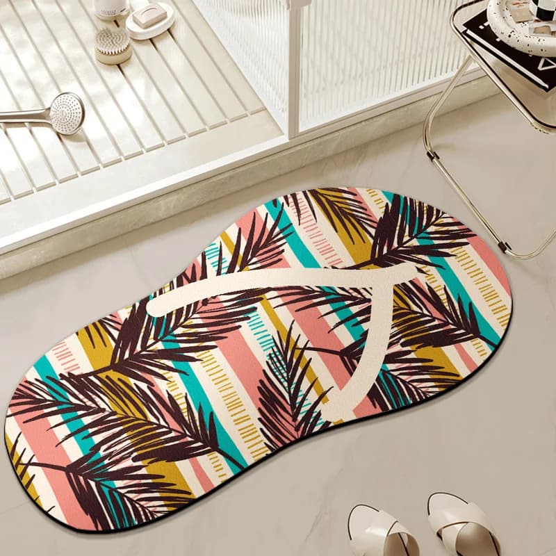 MELLON Seaside Style Bathroom Anti-slip Floor Mat Water-absorbing Quick-drying Doormat Diatomaceous Earth Bath Mat Home Decor