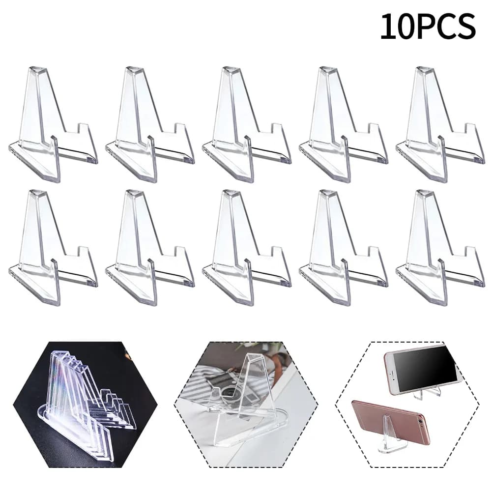 10pcs Transparent Acrylic Coin Display Stand Holders Photos Card Commemorative Challenge Coin Capsule Medal Support Racks