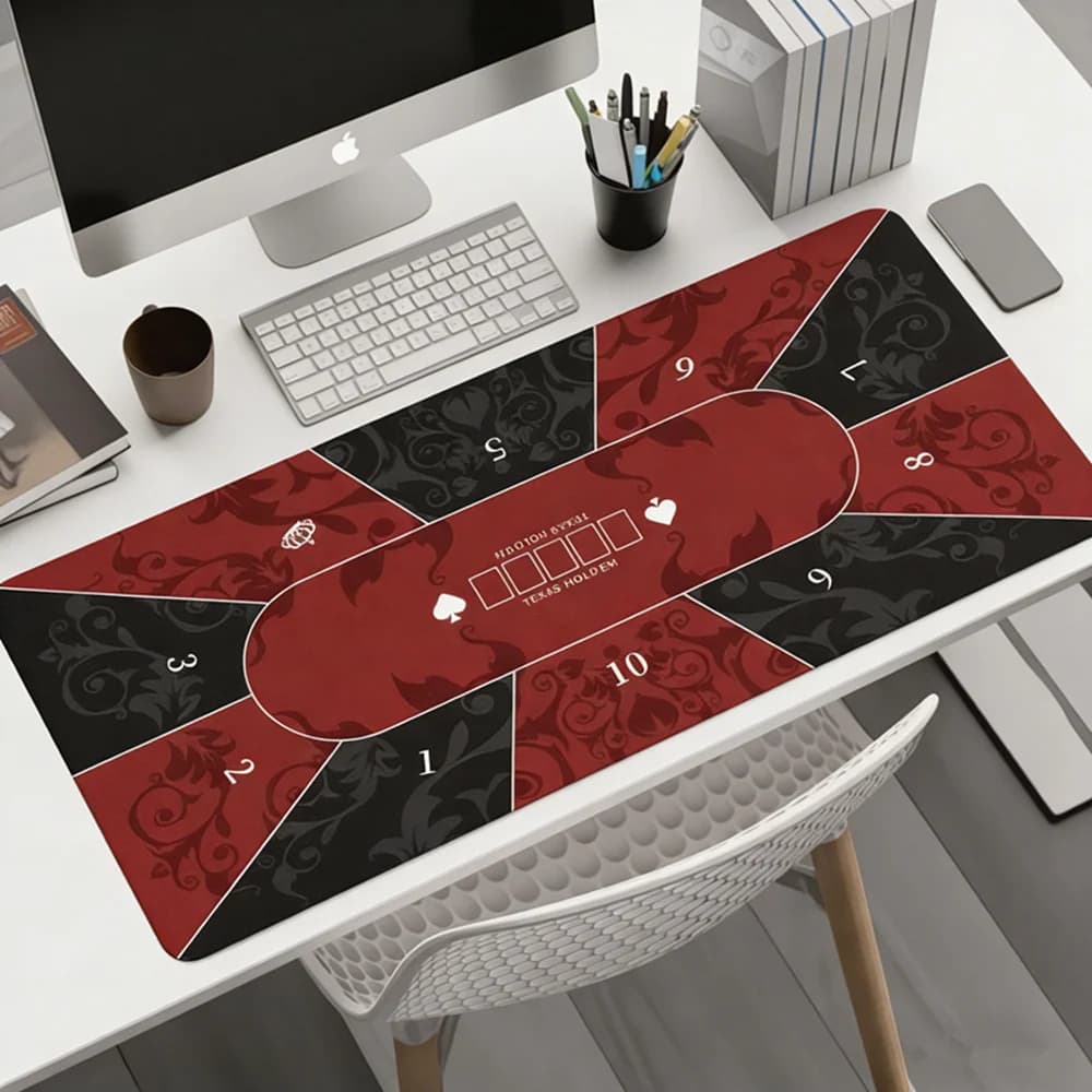 Tappetino da Gioco in Gomma con Design Speciale per Texas Hold 'em e Sic Bo, Tappetino per Scrivania, Tappetino per Tastiera e Mouse da Ufficio, Layout per Giocatori